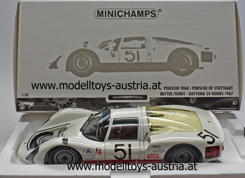 Porsche 906E 1967 24 Stunden Rennen Daytona Jochen RINDT / MITTER 1:18 Porsche 906E 1967 24 Stunden Rennen Daytona Jochen RINDT / MITTER 1:18